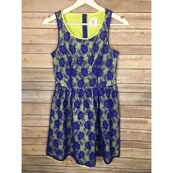 Mac And Jac Small Sleeveless Dress Lace Overlay - Picture 2 of 7